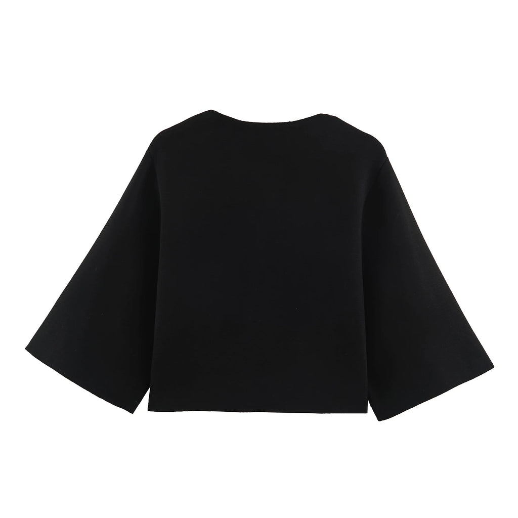 Strick-Cardigan Flare-Ärmel Gold - JWANOFFIZIELL