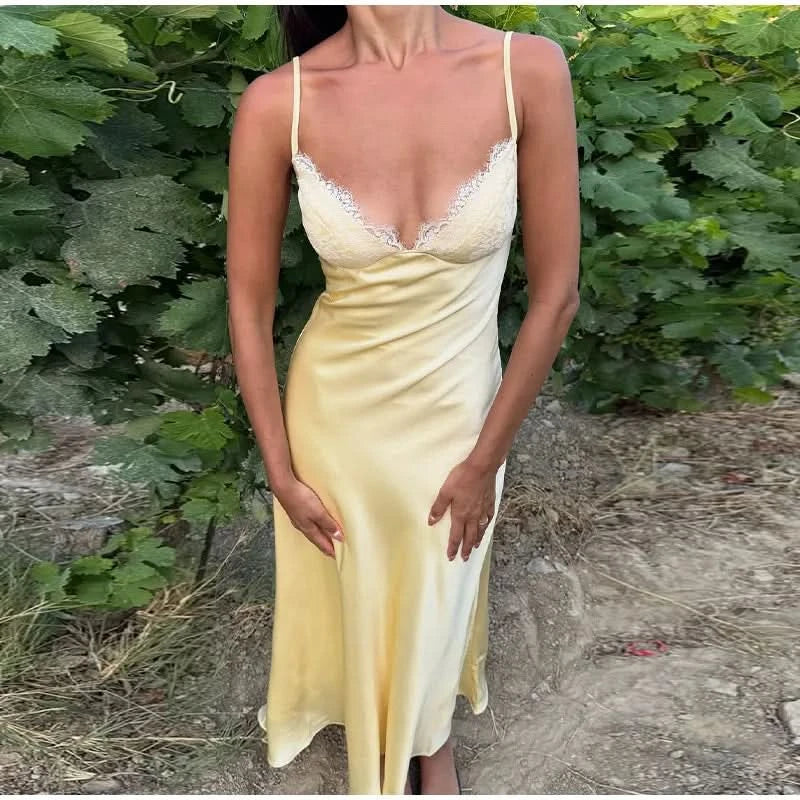 Spitzen Rückenfrei Kleid