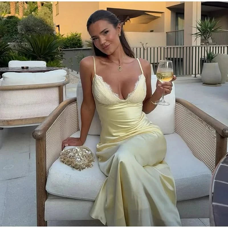 Spitzen Rückenfrei Kleid