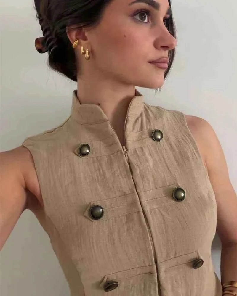Ärmelloses Knopf-Shirt