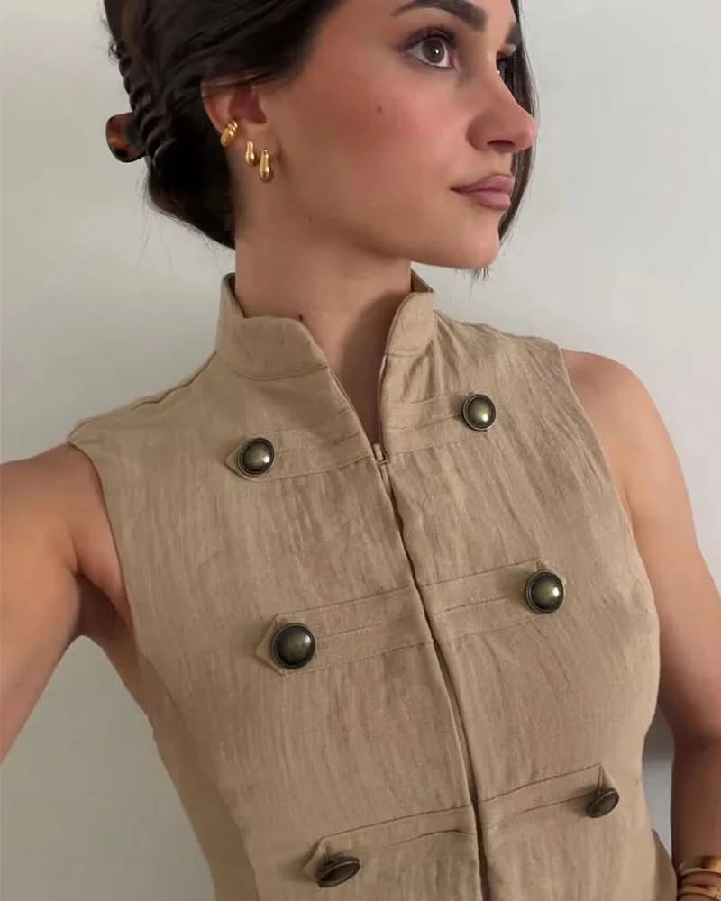 Ärmelloses Knopf-Shirt