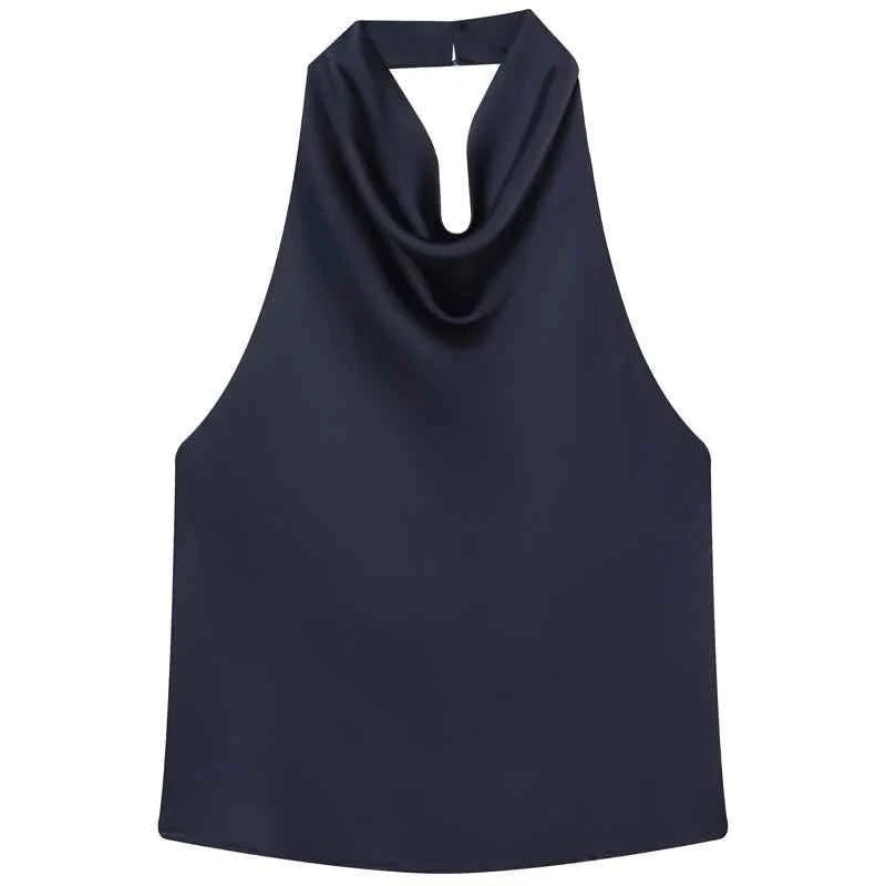 Satin Korsett Top in Dunkelblau - JWANOFFIZIELL