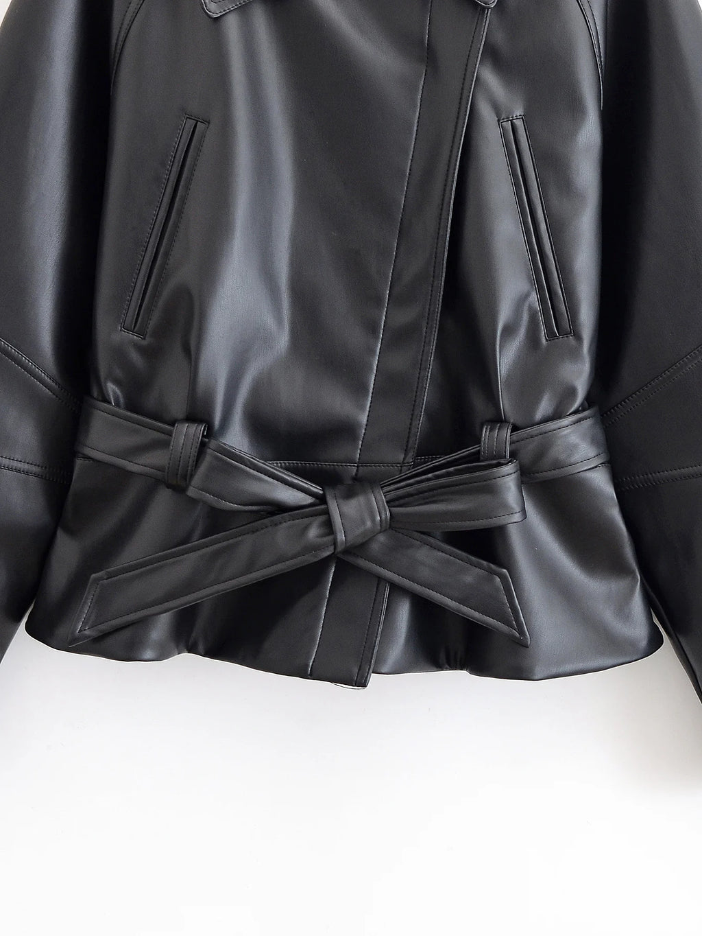 Kunstleder-Trenchcoat Vintage Motorrad - JWANOFFIZIELL
