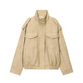 Veloursleder-Bomberjacke Oversize - JWANOFFIZIELL