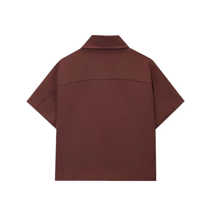 Cropped Varsity-Jacke Damen – Reißverschluss Kurzarm College-Style Streetwear