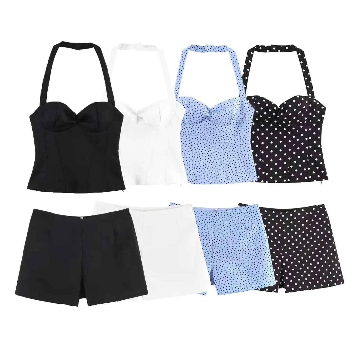 Punkte Halter Shorts-Set