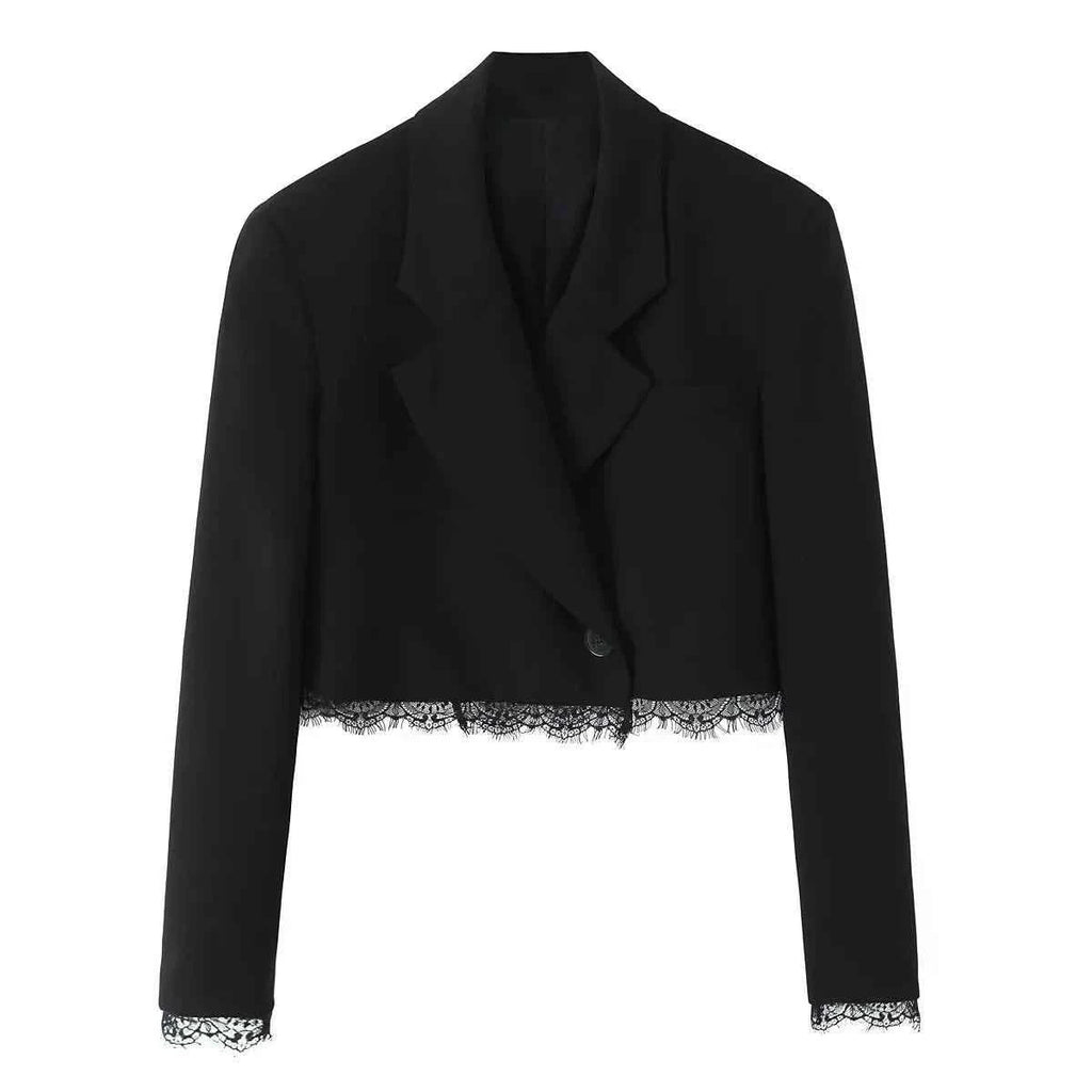 Spitzen-Blazer-Set in Schwarz - JWANOFFIZIELL