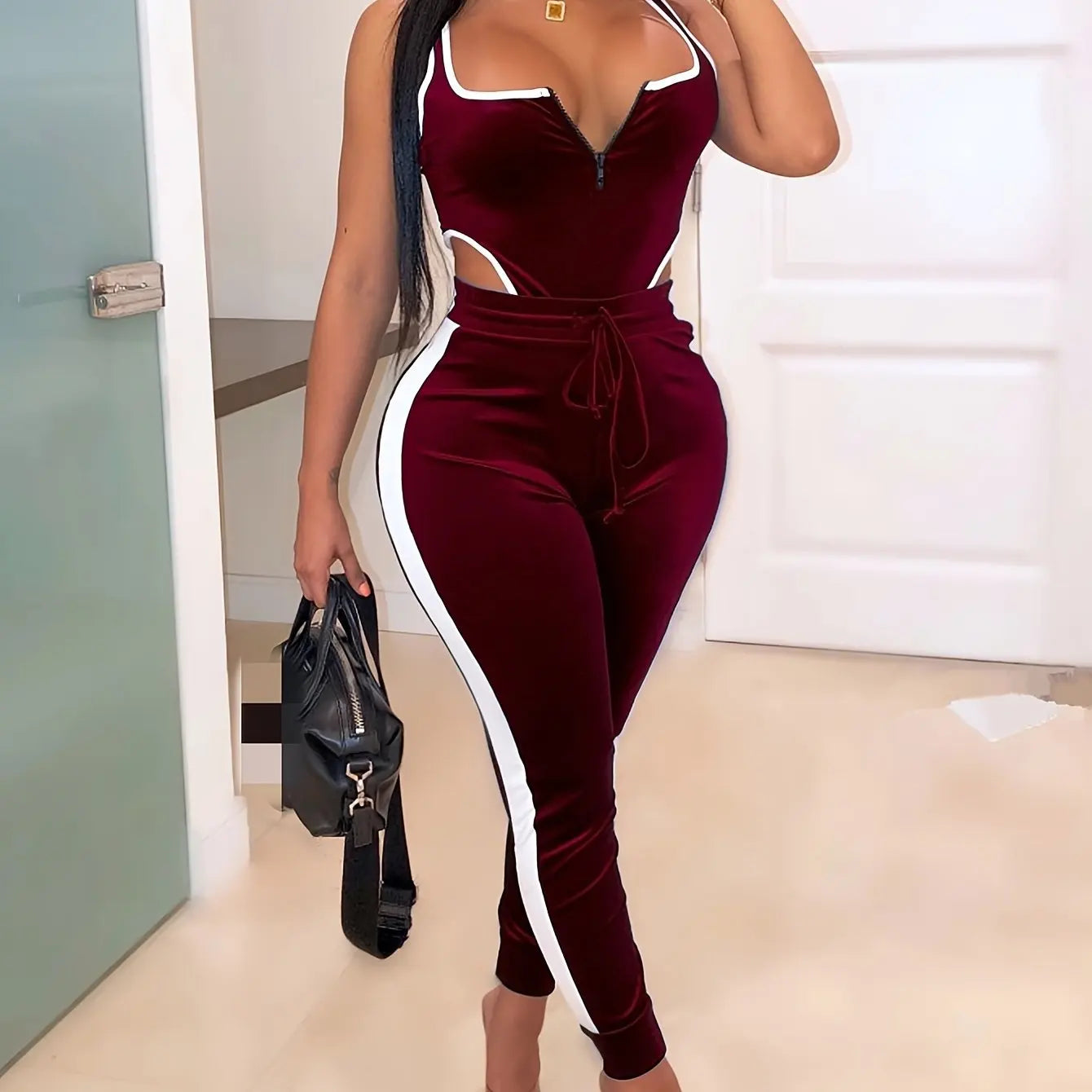 Cut-Out Body & High-Waist Hose Bodycon-Set - JWANOFFIZIELL