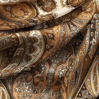 Luxuriöses Satin-Seidentuch Damen – Quadratisches Markentuch mit Blumenmuster