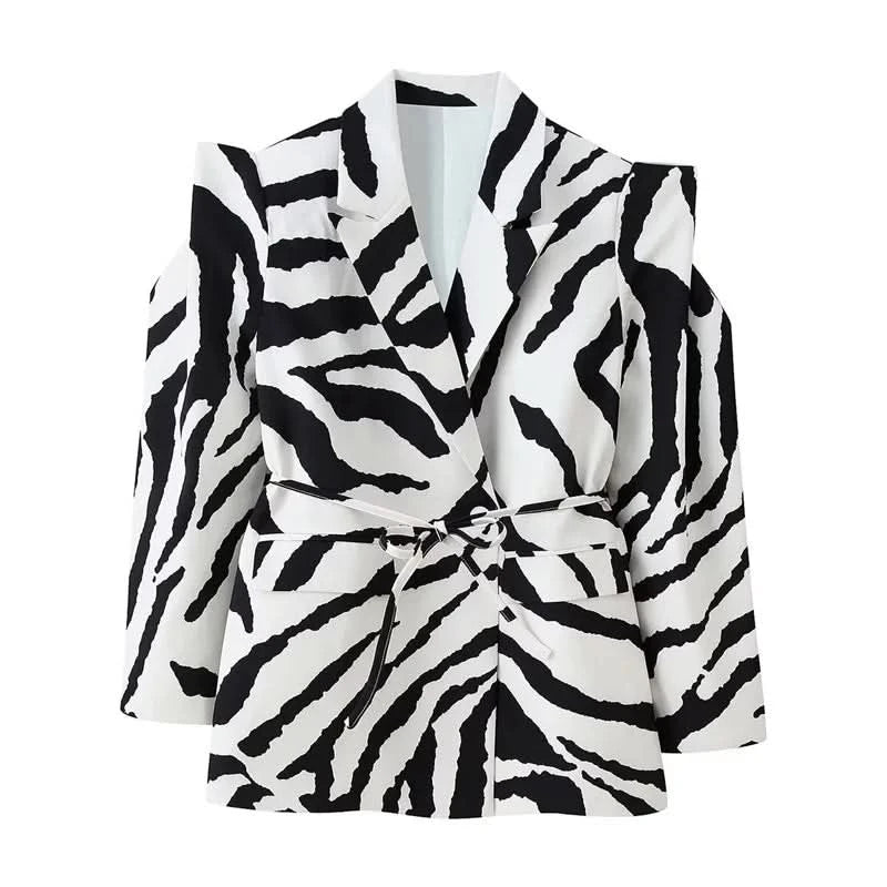 Print Schnür-Blazer Zebra-Print - JWANOFFIZIELL