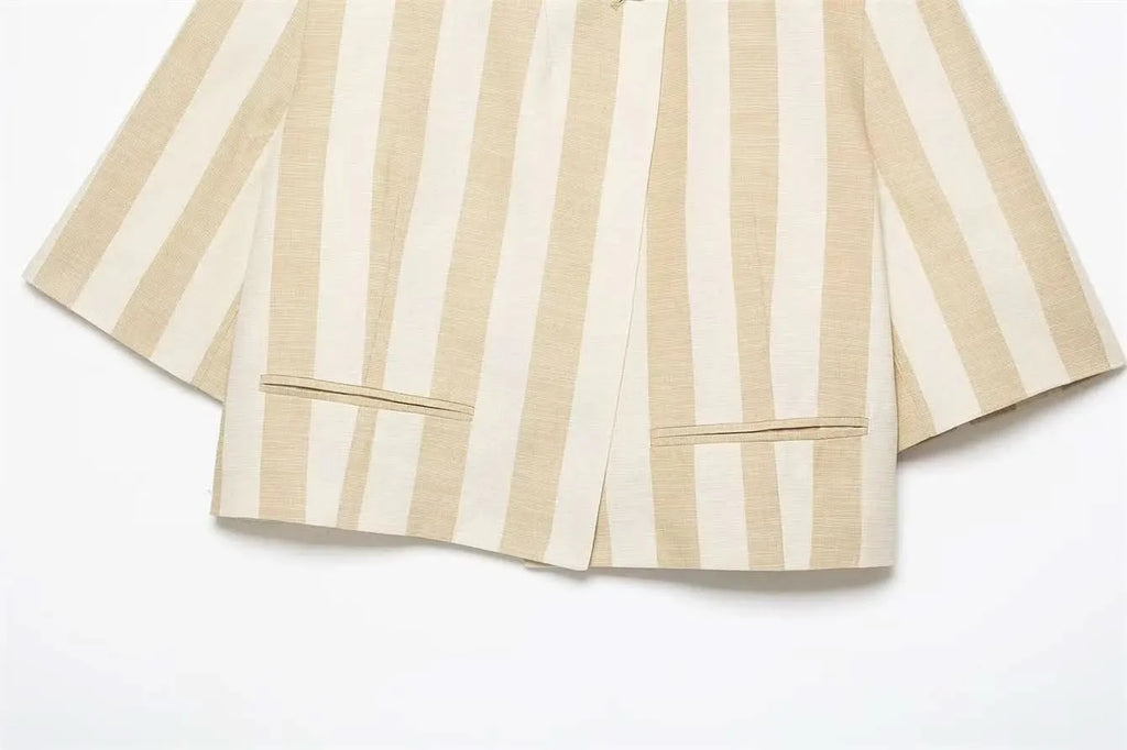 Streifen Blazer-Mantel