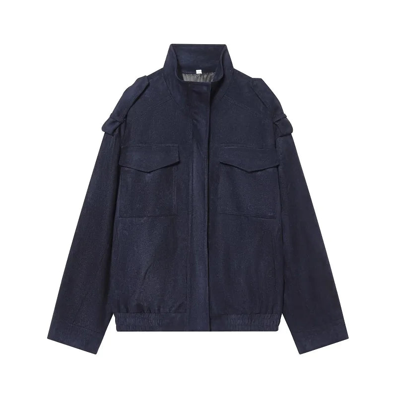 Veloursleder-Bomberjacke Oversize - JWANOFFIZIELL
