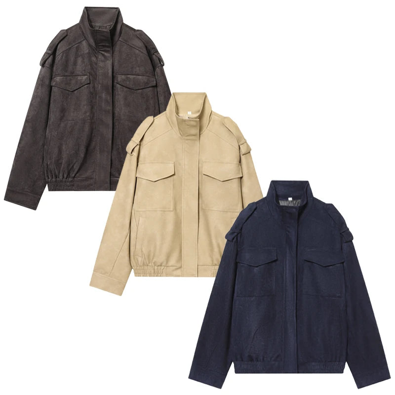 Veloursleder-Bomberjacke Chic - JWANOFFIZIELL