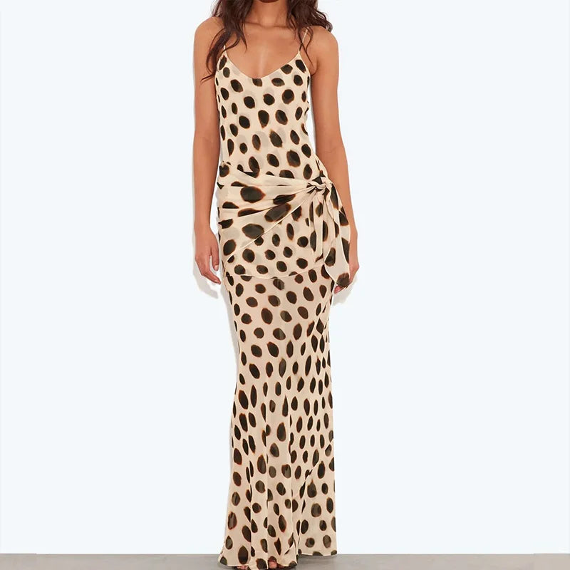 Animal-Dots Maxikleid mit Tuch - JWANOFFIZIELL