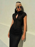 See-Through Maxi Kleid in Schwarz - JWANOFFIZIELL