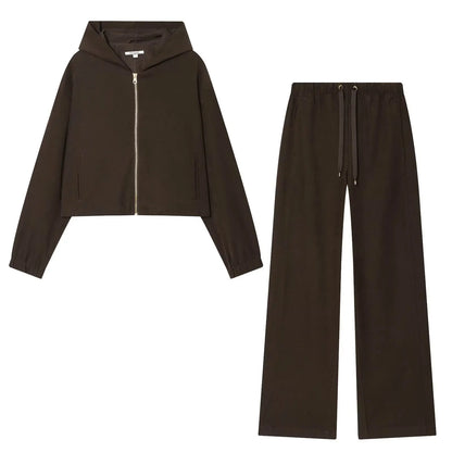 KONDALA Piloten-Jacken-Set Damen – Hoodie Jacke & Hose mit Kordelzug Herbst/Frühling