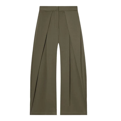 Damen weite Oversize-Hose, gestreift, elegant, Büro