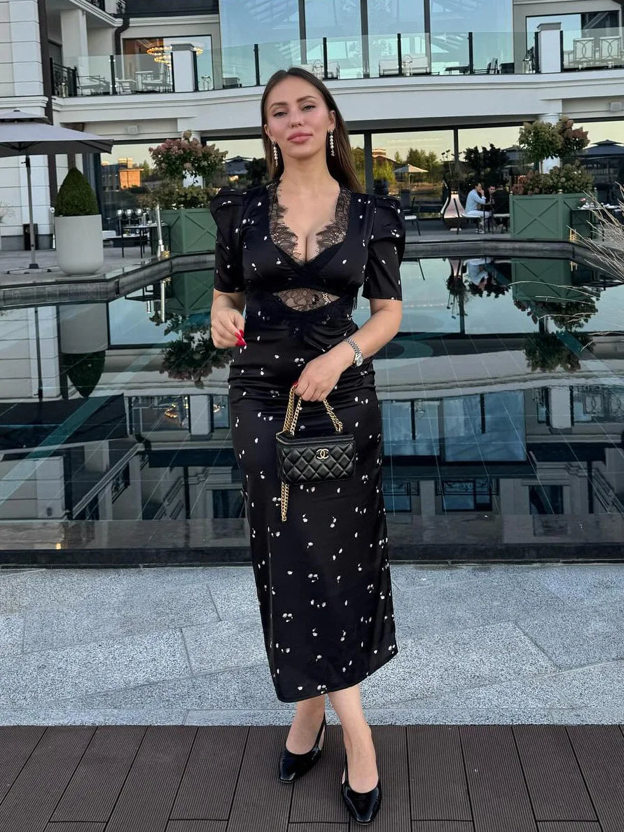 Spitzen-Patchwork Maxikleid - JWANOFFIZIELL