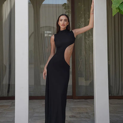 Damen Sexy Cut-Out Maxi Kleid