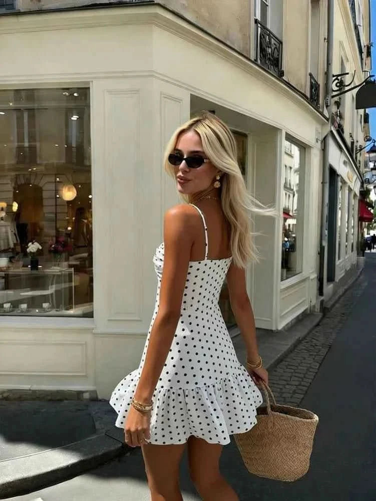 Polka Dot Mini Kleid - JWANOFFIZIELL