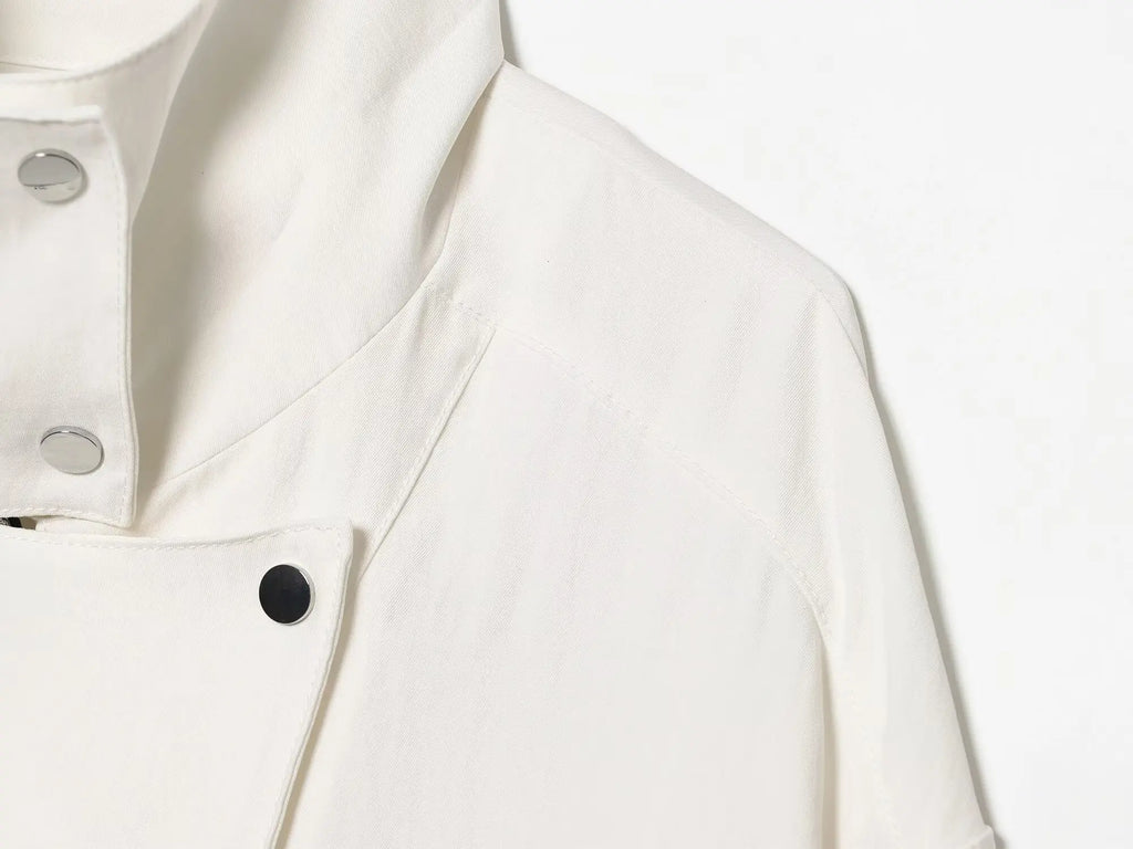 Cropped Jacke Stehkragen Weiß - JWANOFFIZIELL