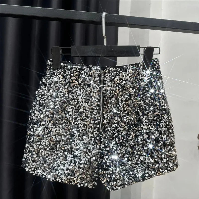 Pailletten-Samt Shorts Glänzend - JWANOFFIZIELL