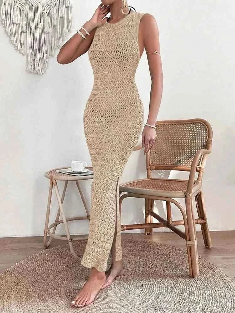 Hollow-Out Strick Kleid - JWANOFFIZIELL