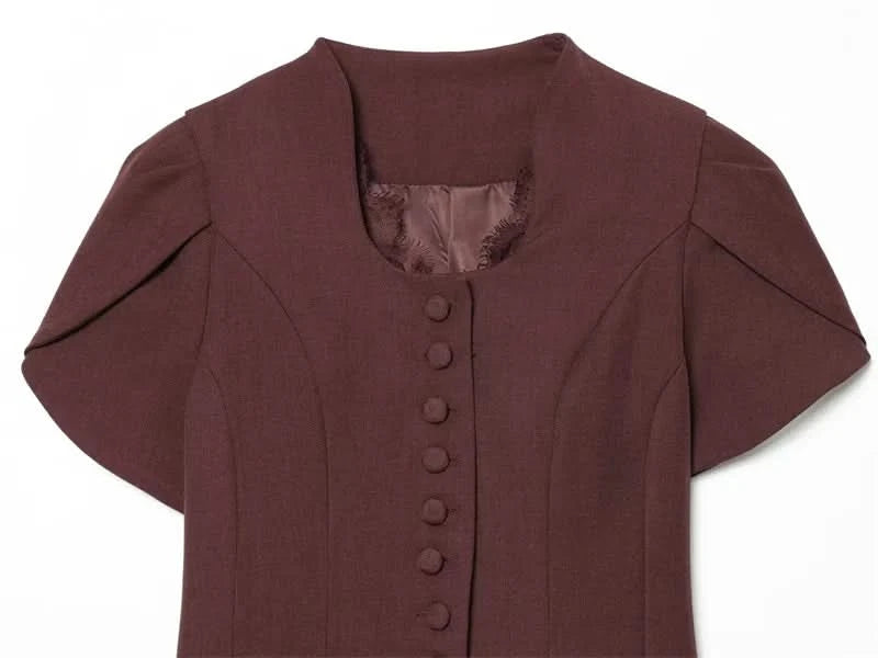 Puffärmel Spitzen-Blazer