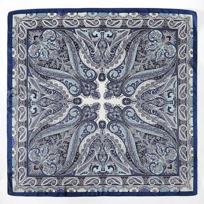 Luxuriöses Satin-Seidentuch Damen – Quadratisches Markentuch mit Blumenmuster