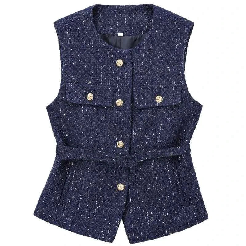 Strukturweste Slim-Fit in Blau - JWANOFFIZIELL
