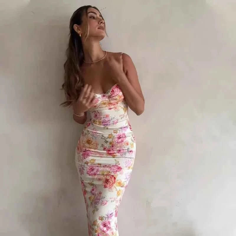 Blumen Träger Mini Kleid - JWANOFFIZIELL