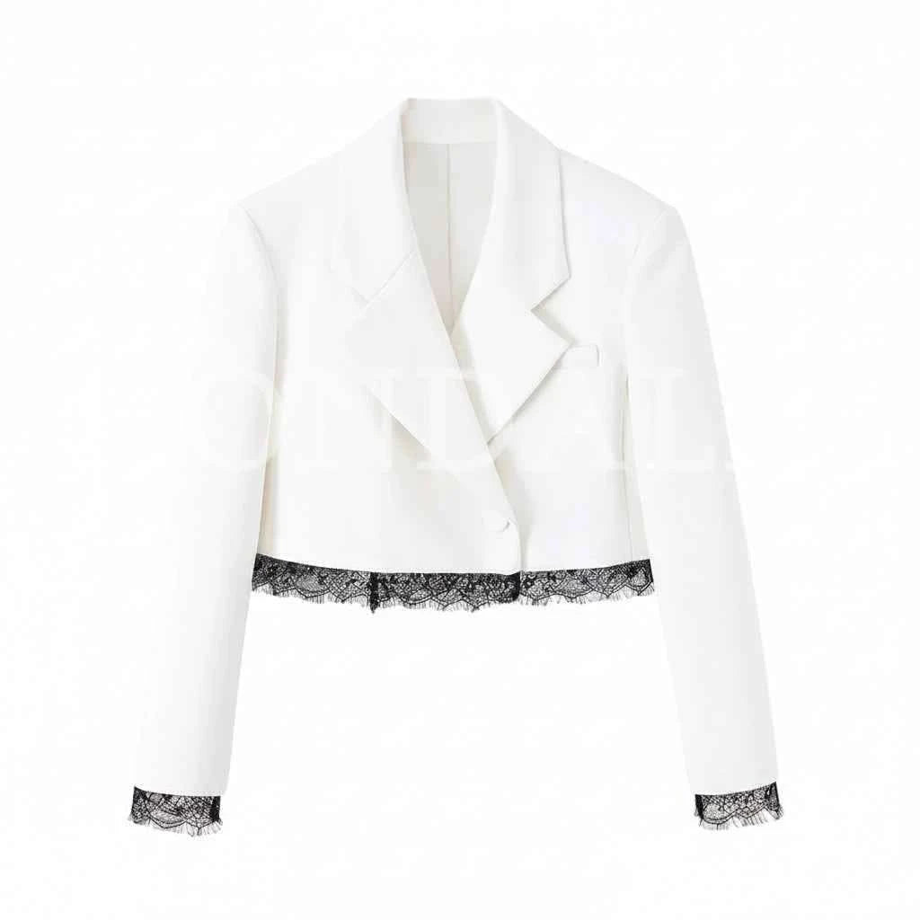 Spitzen-Blazer-Set in Weiß - JWANOFFIZIELL
