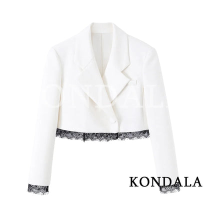 Elegantes Spitzen-Blazer-Set – Kurzer Blazer & Shorts | Business & Party Look