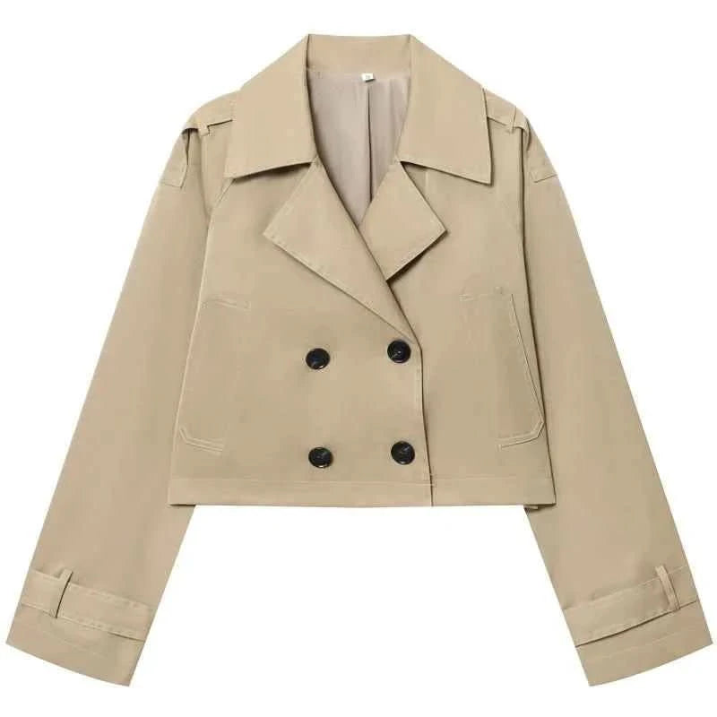 Trenchcoat Cropped in Khaki - JWANOFFIZIELL