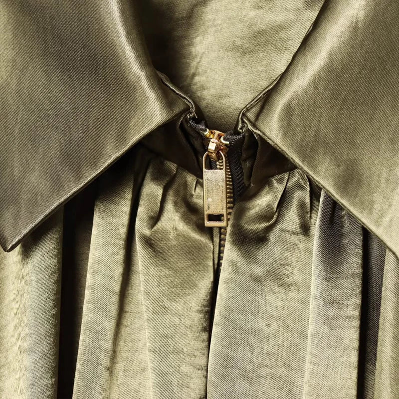 Damen Oversized Bomber Jacke mit Reißverschluss Vintage