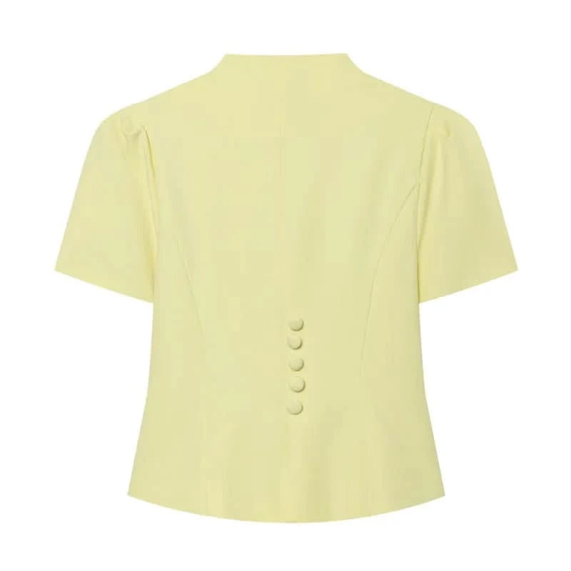Puffärmel Spitzen-Blazer
