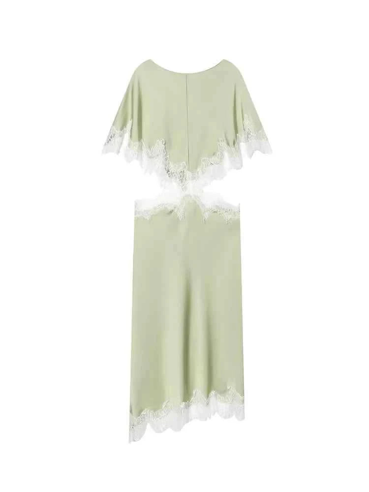 Spitzen Cape-Ärmel Kleid