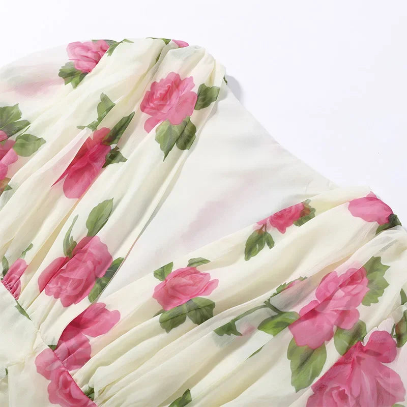3D-Blüten Chiffon-Minikleid - JWANOFFIZIELL