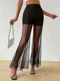 Wide-Leg Transparent in Schwarz - JWANOFFIZIELL
