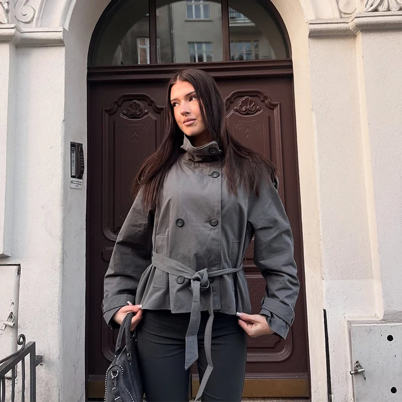 Trenchcoat Schnürung Elegant - JWANOFFIZIELL