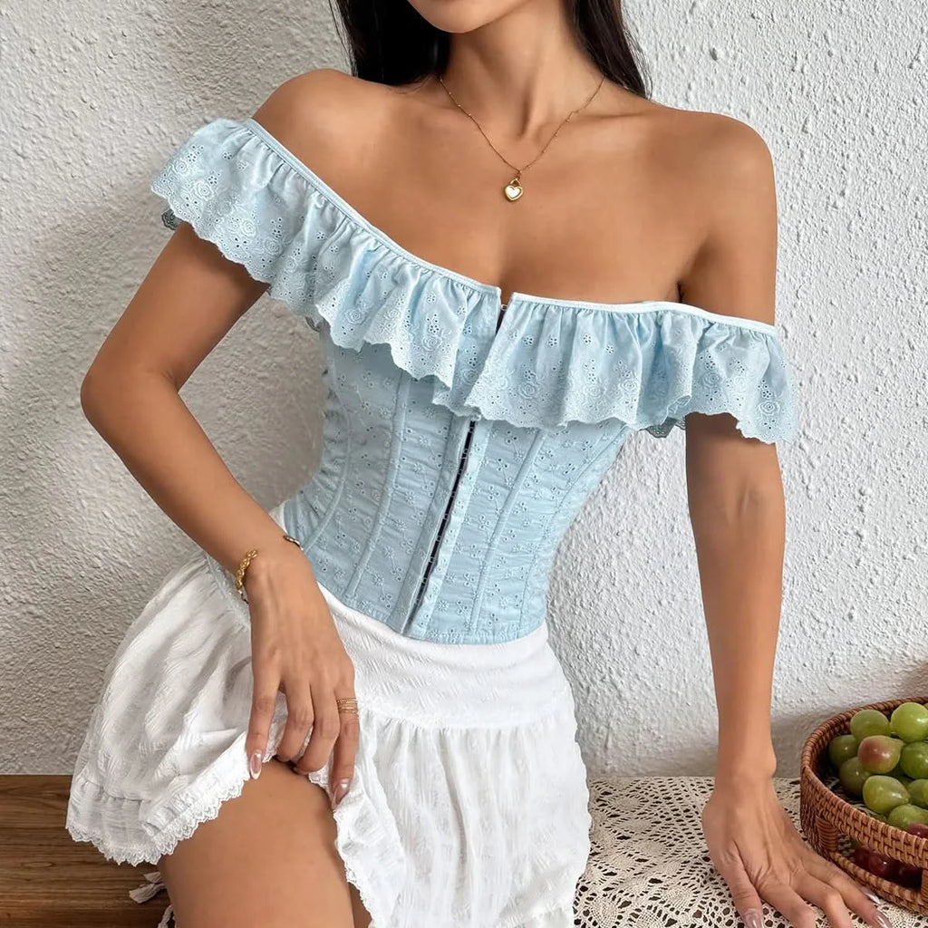 Rüschen Lace-up Top