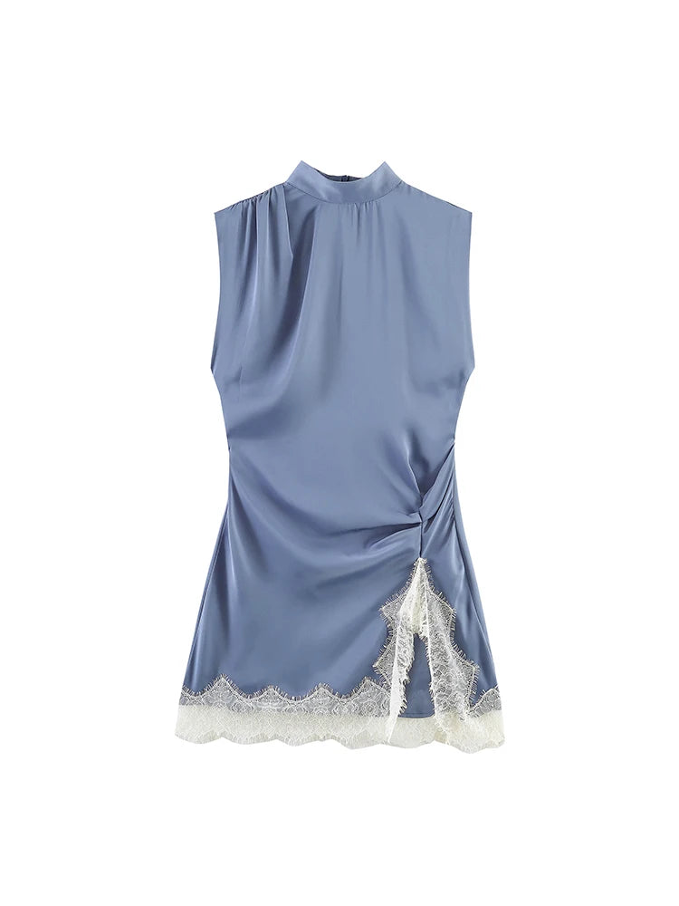 Spitzen-Minikleid mit Schlitz - JWANOFFIZIELL