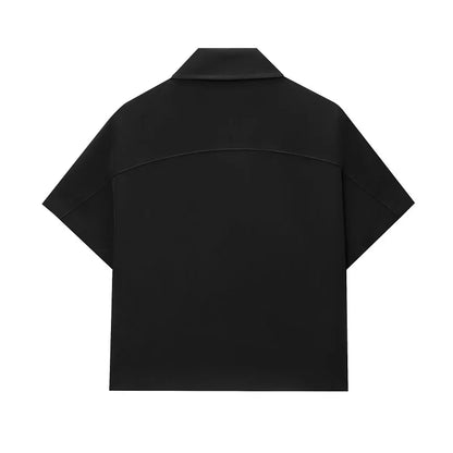 Cropped Varsity-Jacke Damen – Reißverschluss Kurzarm College-Style Streetwear