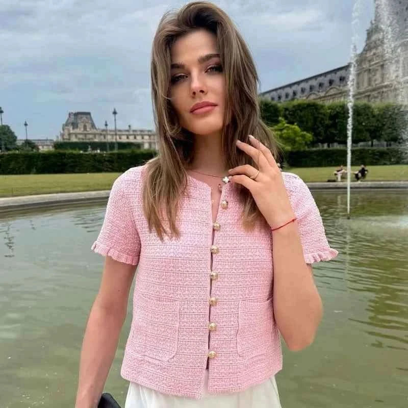 Cropped Strickjacke