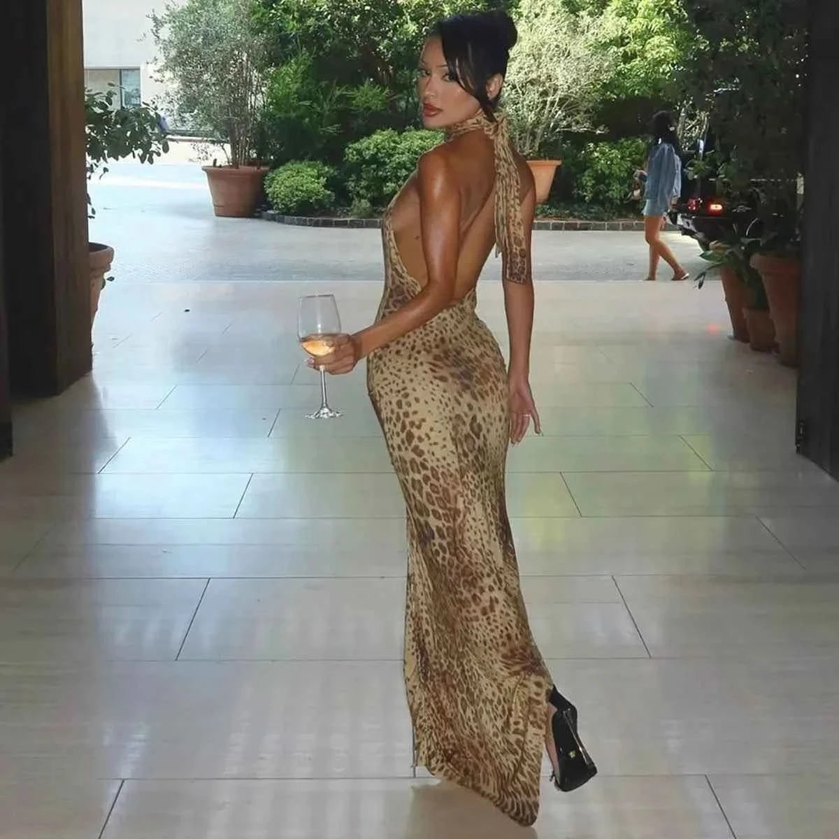 Leopard Maxi Kleid - JWANOFFIZIELL