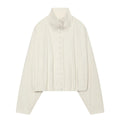 Cropped Jacke Stehkragen Elfenbein - JWANOFFIZIELL