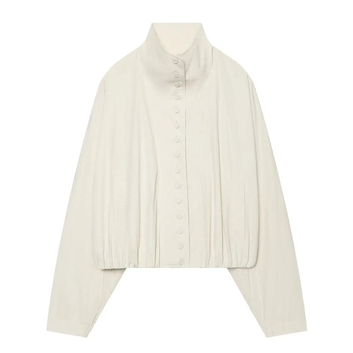 Cropped Jacke Stehkragen Elfenbein - JWANOFFIZIELL