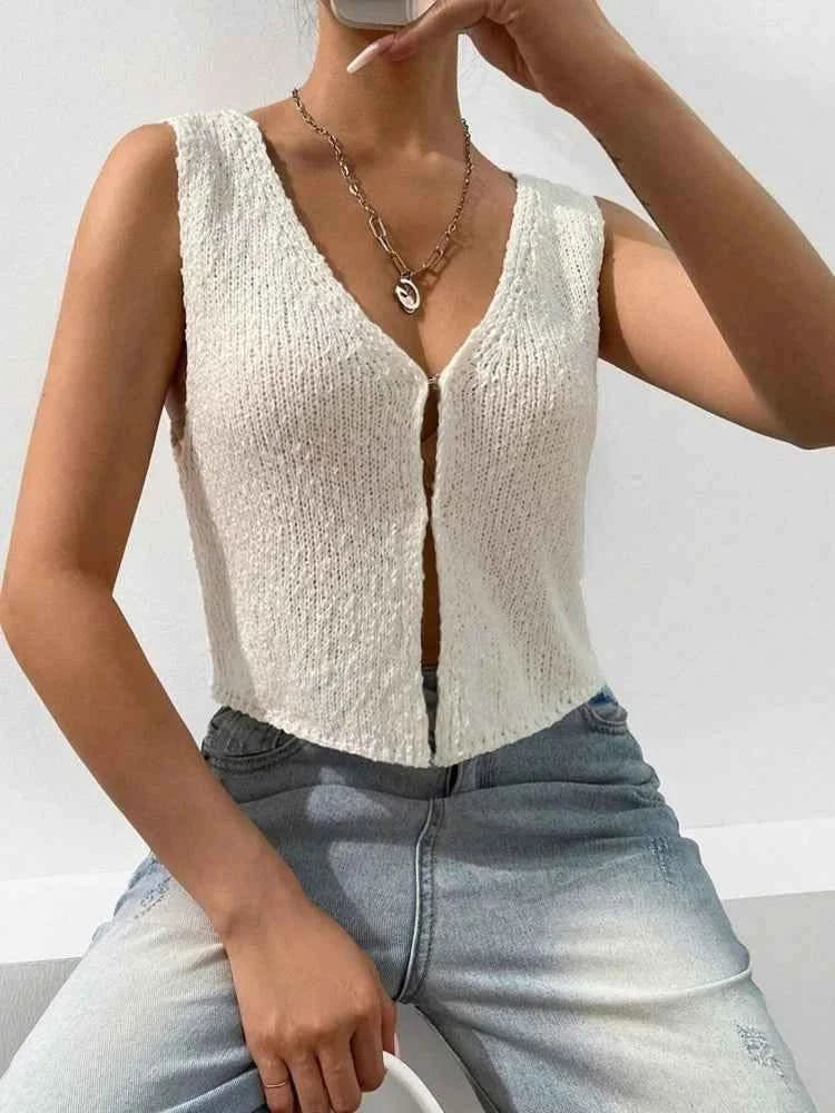 Strick Tanktop in Beige - JWANOFFIZIELL