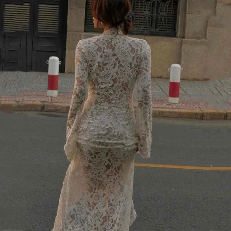 Spitzen Maxi Kleid - JWANOFFIZIELL