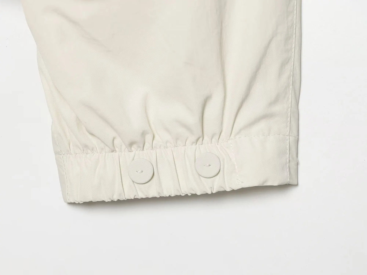 Cropped Jacke Stehkragen Elfenbein - JWANOFFIZIELL